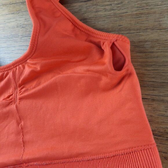 RIBBED ORANGE SPORTS BRA CROPPED TOP SIZE SMALL - Picture 4 of 6